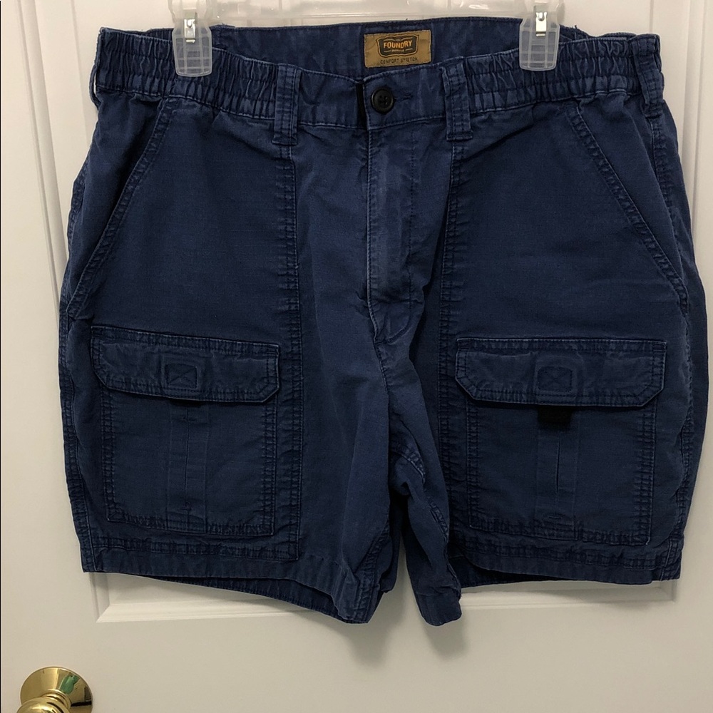 The Foundry Supply Co. Dark Navy Cargo Shorts with Patch Pockets
